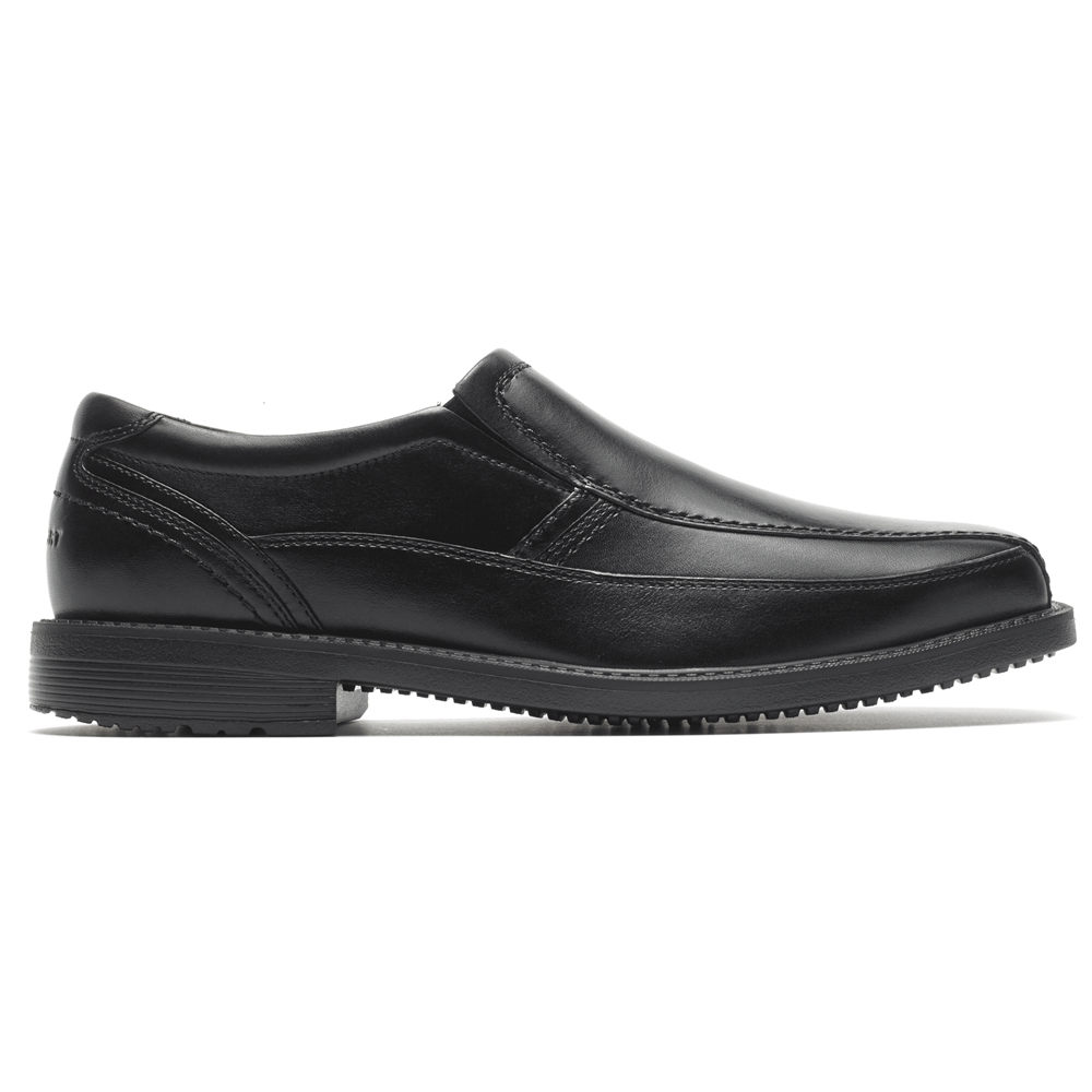 Rockport Mens Slip-On Black - Style Leader 2 Bike Toe - UK 093-BWOAXV